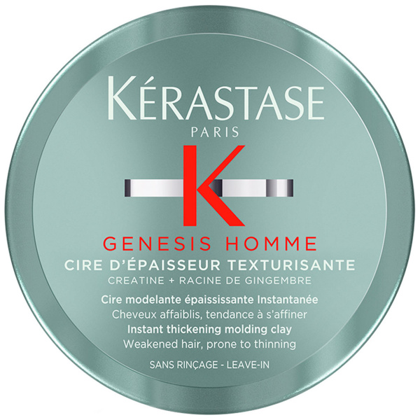 Kérastase - Genesis Homme - Cire d'Épaisseur Texturisante - Vormgevende klei voor verzwakt haar -75ml
